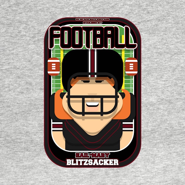 American Football Black and Maroon - Hail-Mary Blitzsacker - Jacqui version by Boxedspapercrafts